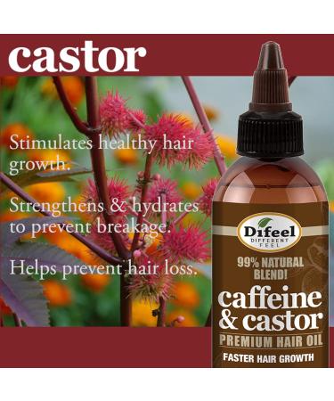 Difeel 99% Natural Premium Hair Oil - Caffeine & Castor for Fastest Hair Growth - 8 oz - Buy Online on GoSupps.com