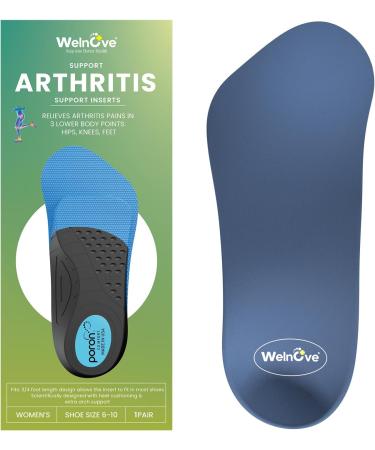 Arthritis Support Insoles for Women | Welnove Orthotic Inserts for Osteoarthritis & Plantar Fasciitis | Comfort & Pain Relief for Feet Knees & Hips (Sizes 6-10 - Buy Online on GoSupps.com