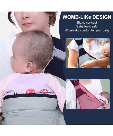 Menyiyds Adjustable Baby Carrier for Newborns - Comfortable Thick Shoulder Straps Supports Up to 20 kg (Gray) - Buy Online on GoSupps.com