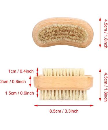 Demeras Wooden Foot 9x5x5 natura Beech Double Sided Nail Brush Remove Dead Skin Cutin Nail Brush Manicure Tool - Buy Online on GoSupps.com
