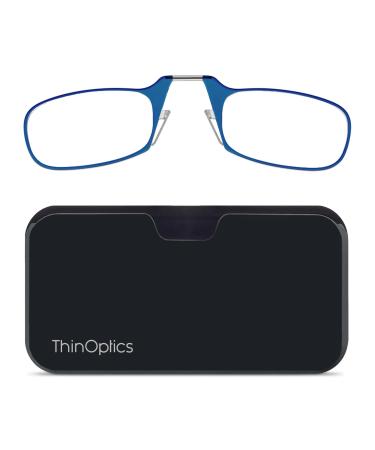 Thinoptics Reading glasses with universal compactui - compact foldable reading glasses with flex -fit technology - 1.00 1.50 2.00 2.50 diopters - visual aid optics glasses reading aid for women men blue 2.0 x x x