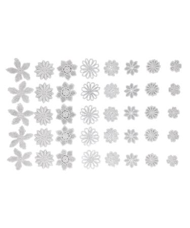 Honbay 40pcs Mix Style White Hollow Out Lace Flower Applique Patch Sewing Craft Decoration