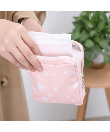 Xueny Sanitary Napkin Storage Bag 2 Pack - Cat Design - Gray & Pink - 5x5 Inch - Zipper Closure - Perfect for Girls, Women, Ladies - First Period Bag - Buy Online on GoSupps.com