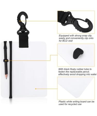 Diving Writing Slate Board with Swivel Clip and Graphite Pencil - Portable Dive Accessory - Buy Online on GoSupps.com