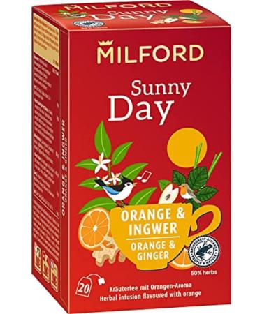 Milford Sunny Day | Orange & Ginger | Herbal tea with orange flavour | 20 tea bags