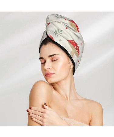 Flat Mushrooms Microfiber Hair Towel | Soft Super Absorbent Coral Velvet Wrap for Women | Quick Dry for Long Curly & Thick Hair - Buy Online on GoSupps.com
