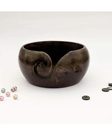 NIRMAN Handmade Indian Mango Wood Yarn Bowl for Knitting and Crochet (6x6x3'') - Buy Online on GoSupps.com