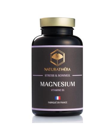 Naturathera Magnesium - No Laxative & Addictive Effect - Fatigue, Anxiety & Sleep Supplement - 150 Capsules - Made in France - Vegan - No GMO Allergen Additives