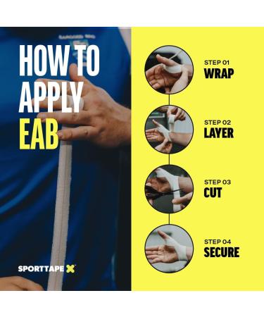 6 Rolls - SPORTTAPE EAB Fabric Strapping Tape - 2.5cm x 4.5m | Thumb Tape Rugby Finger & Toe Tape | Non Tear Elastic Adhesive Bandage Tape Strapping Tape for Sport and Medical Use 2.5cm x 4.5m - 6 Rolls - Buy Online on GoSupps.com
