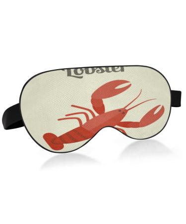 Sleep Mask Light Blocking Lobster Flat Illustration Eye Mask for Sleeping with Adjustable Strap Soft Lightweight Eye Cover Blindfold for Men Women Work Travel Naps