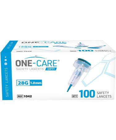 ONE-CARE OPTI Safety Lancets 28G x 1.0mm - Top Button Activated Gentle MiniFlow 100 Pack - Buy Internationally - Buy Online on GoSupps.com