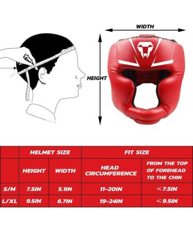 Langray Leather Boxing Helmet for Children & Adults - Thai Boxing Head Protection High Striking Damping Perfect Vision for MMA & Kickboxing - Red - Buy Online on GoSupps.com
