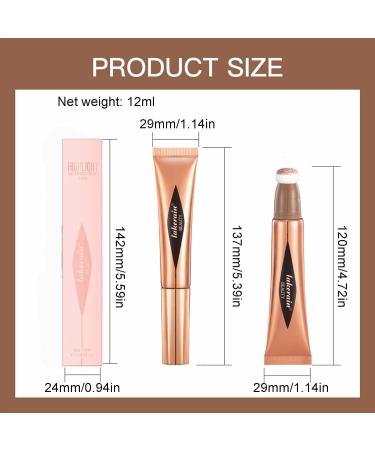 Highlighter Stick - Creamy Highlighter Stick | Lightweight Contouring Highlighter Makeup Stick Breathable Feel Sheer Flush of Color Natural Looking Dtt High Gloss Liquid 04# - Buy Online on GoSupps.com