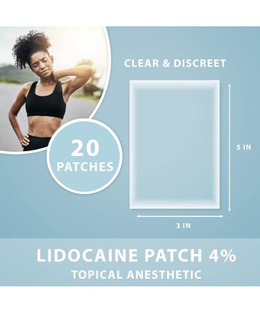 Curist Lidocaine Patches - Maximum Strength Pain Relief for Back, Neck & Sore Muscles - 20 Clear Patches - 4% Lidocaine - Buy Online on GoSupps.com