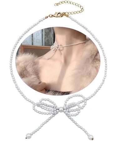 Oralgos Elegant Loop Trailer Necklace - Stylish Pearl Collarbone Chain Gift for Women & Girls - Buy Online on GoSupps.com