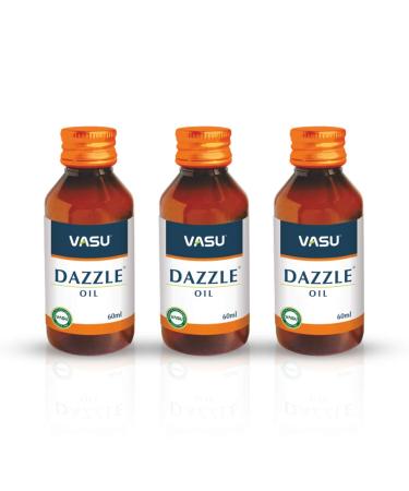 Vasu 'Healthcare Dazzle Oil' All Natural Premium Quality Sensual and Relaxing Therapeutic Massage Supports Comfortable for Sore Muscles and Joints Moisturizing Body Set of 3 Bottles - 60 ml