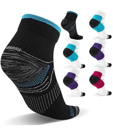 Gcbiger compression socks for women and men (7 pairs) plantar fasciitis socks for pain relief ankle support and foot health S-M mix
