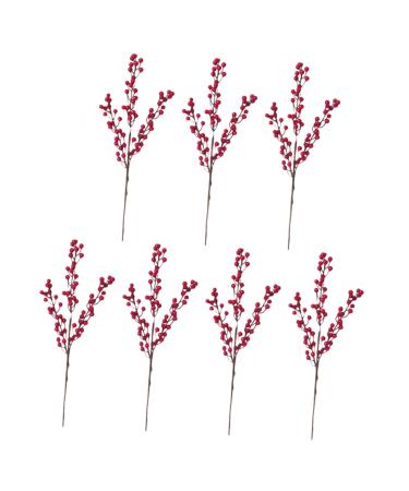 Zerodeko 7pcs Fake Red Berries Decorative Plants Plant Photography Props Flower Arrangements Home Plants Office Decoration Decor for Office Foam Fruit Plants Acacia Beans Long Branch