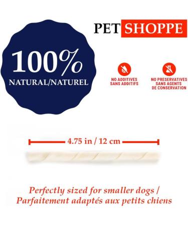 Pet Shoppe 5 Packs Rawhide Chew Sticks White 100% Natural Treats Supports Dental Puppy and Small Dogs Unflavored1 8 count (Pack of 5) - Buy Online on GoSupps.com