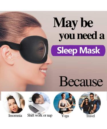 BEGONBOHO 3D Contoured Sleep Mask 2 Pack for Women Men - Comfortable & Adjustable Eye Blinder for Travel, Nap, Yoga - Super Soft & Breathable (Black/Blue) - Buy Online on GoSupps.com