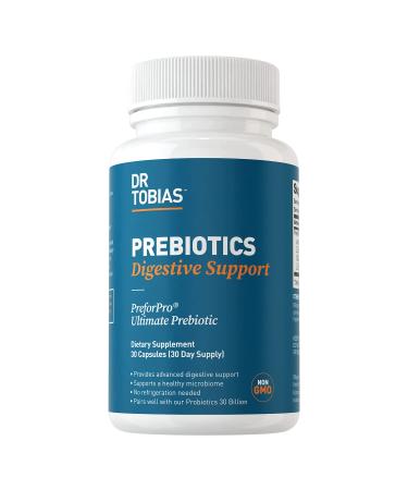Dr. Tobias Prebiotics  Helps Support Digestion & Gut Health, Boost Immune System & Feed Good Probiotic Bacteria  Vegan & Non-GMO Dietary Fiber Supplement  1 Daily, 30 Capsules 30 Count (Pack of 1)