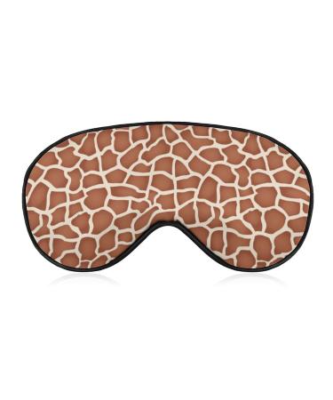 Giraffe Brown Skin Sleep Mask for Women Adjustable Sleeping Eye Shades Cover with Elastic Strap