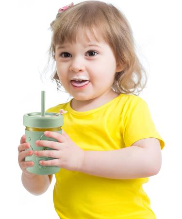 Pandaear 4-Pack Kids Drinking Cups with Straw - Toddler Mason Jar Sippy Cups (8.45 oz) for 6 Months and Up - Durable Fun Design for Children - Buy Online on GoSupps.com