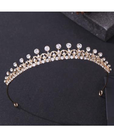 Hapdoo Tiaras for Women  Elegant Princess Crown  Lightweight Small Tiara for Girls  Prom Queen Gold Tiara  Birthday Bride Wedding Bachelorette Party Tiaras and Crowns