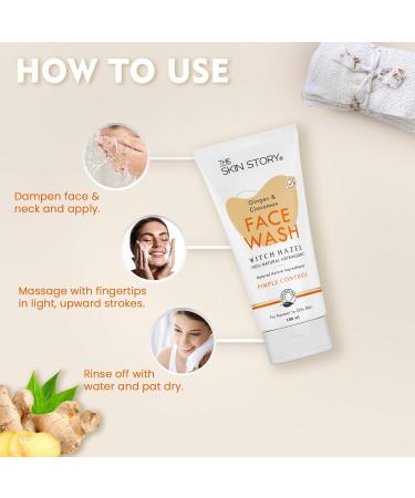Shop Ginger & Cinnamon Face Wash for Men & Women | Reduces Pimples Dark Spots & Minimizes Pores | Paraben-Free with Witch Hazel - 100ml - Buy Online on GoSupps.com