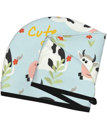 Buy Cute Cows Microfiber Hair Towel | Soft & Super Absorbent Wrap for Women | Quick Dry Coral Velvet for Long Curly & Thick Hair - Buy Online on GoSupps.com