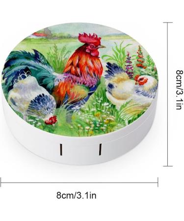 Bagea-Ka Vintage Chicken & Rooster Contact Lens Case | Eye Care Kit with Mirror Tweezers & Solution Bottle for Travel & Home - Buy Online on GoSupps.com