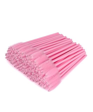 G2PLUS 50 pcs Disposable Eyelash Brush - Disposable Mascara Wands - Mascara Brushes for Eyelash Extension - Pink 1x50 Pink