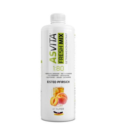 ASVITA Beverage Concentrate Fresh Mix 1:80 - Sugar-Free Syrup in 26 Flavors | Iced Peach Vital Drink - 1L Bottle - Buy Online on GoSupps.com