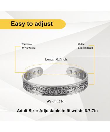 Stylish Copper Bracelets for Men & Women | Adjustable Vintage Silver with Magnets | Perfect Mother's Day Gift - Buy Online on GoSupps.com