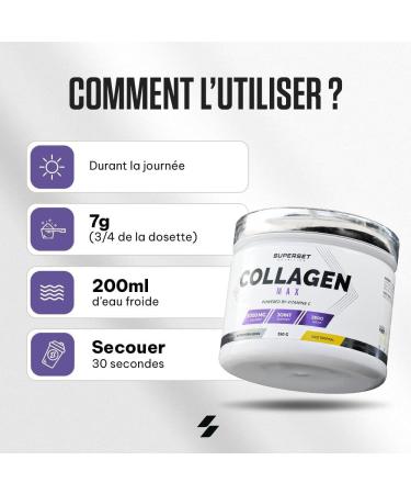 Superset Nutrition - Collagen Max (350g) - 71% Peptan Type I Hydrolyzed Collagen - Enriched with Vitamins C B3 and B8 - Joint Support & Skin Beauty - Tropical - Buy Online on GoSupps.com