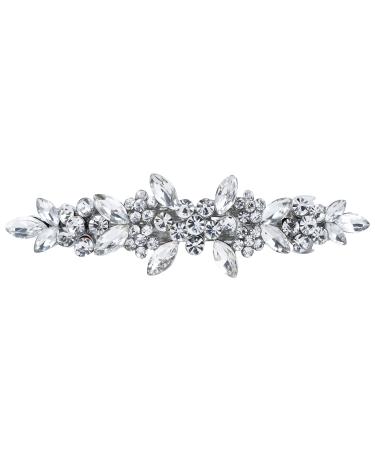 Austrian Crystal Hair Clips  Rhinestones Hairpins Barrettes  White Sparkly Hairgrip Hair Headwear Accessories for Women Girl TypeAA