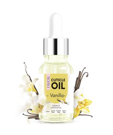 CHUCHU Cuticle Oil for Nails Jojoba Nail Cuticle Oil Contain Vitamin B & E Moisturizes Cuticle and Nail's Skin Strengthens Nails Prevents Hangnails and Chapped 15ML (vanilla)