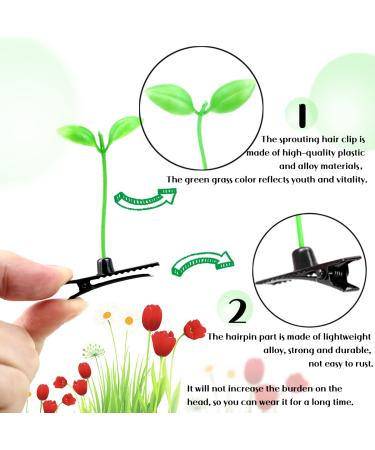 FERCAISH 10 Pcs Trendy Bean Sprouts Hair Clips - Cute Funny Sprout Hairpins for Girls and Kids - Buy Online on GoSupps.com
