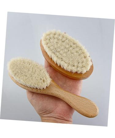 GLEAVI Natural Hair Brush Set for Baby | Soft Bristle Infant Hairbrush & Wooden Comb | Massage & Bath Brush Combo | 18X5CM White - Buy Online on GoSupps.com
