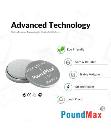 Buy AG10 LR1130 Batteries - 1.5V Alkaline Button Battery Combo Pack (10 Count) for Long-Lasting Power | Fast International Shipping - Buy Online on GoSupps.com