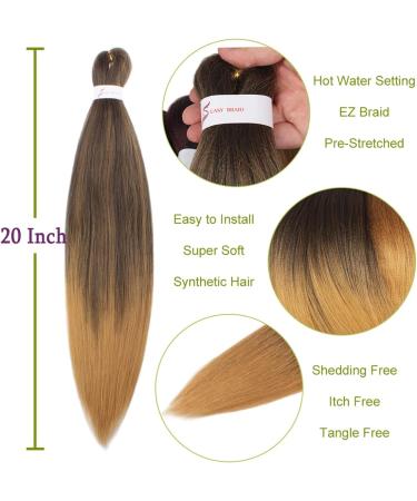Leeven 3 Packs Pre Stretched Braiding Hair Extension for Woman 20 Inch Ombre EZ Braids Yaki Braiding Hair Pre Stretched Ombre Braiding Hair T30# 20 Inch (Pack of 3) T30# - Buy Online on GoSupps.com