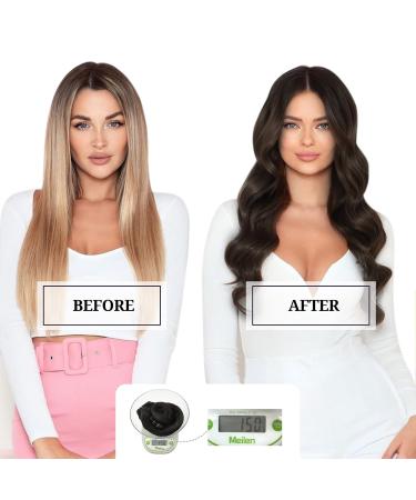 Doores Clip-In Extensions - 22 Dark Brown Remy Real Hair 9 Pieces 150g - Thick Natural Straight Extensions - Buy Online on GoSupps.com