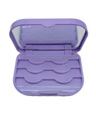 1 Piece 3-Tier Empty Eyelashes Storage Box with Makeup Mirror Plastic Eyelashe Case Lash Storage Case Eyelash Holder Organizer False Eyelash Case Storage Eyelashes Box Purple