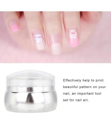 QQMORA Silicone Nail Art Stamp with Lid & Scraper - Polish Design Tool for DIY Nail Art Nail Schools & Salons (Silver) - Buy Online on GoSupps.com