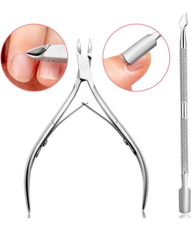 Cuticle Remover and Cuticle Pusher Set Stainless Steel Cuticle Cutter Nail Tools with Cuticle Scissors for Manicure and Pedicure Remove Dead Skin Toenails Cleaner - Buy Online on GoSupps.com