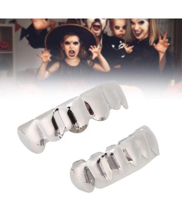 Grills Shiny Grillz Teeth Decoration For Halloween For Jewelry Party Gift(Silver)