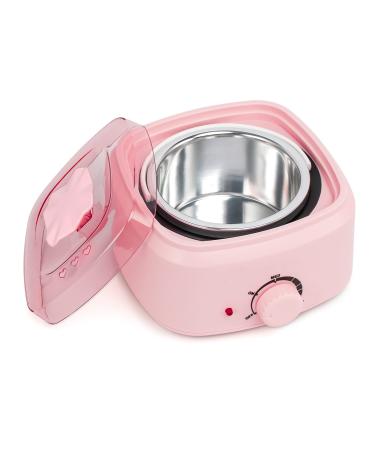 Wax Warmer for Hair Removal Melting Wax Pot Waxing Kit Wax Machine Portable Professional Hot Wax Warmer for Women Home Use(500ML-Pink)