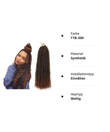 Passion Twist Hair - 7 Packs 18-Inch Water Shaft Bohemian Crochet Extensions (T1B-30#) | YDDM Authentic Hair - Buy Online on GoSupps.com