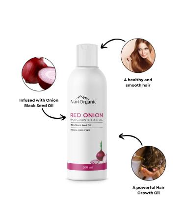 Aravi Organic Onion Black Seed Hair Oil 200ml - Promotes Hair Growth & Natural Hair Care - Buy Online on GoSupps.com