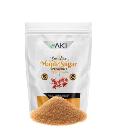 AKI Canadian Maple Sugar Granulated (Light Brown Color) 1 lb / 454 g Made from Grade A Maple Syrup, Ideal in Vitamins & Antioxidants to Increase Immunity | GMO free & Vegan | Ideal Substitute for Tea, Coffee, Smoothie, Cocktails, & other Beverages